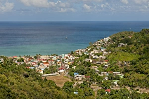 Fishing village on the coast, Canaries, Saint Lucia Fishing village on the coast, Canaries, Saint Lucia
