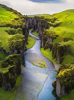 Above of Fjadrargljufur canyon in summer, Iceland Above of Fjadrargljufur canyon in summer, Iceland