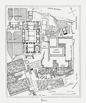 Floor plan of Palatine Hill in Rome, published in 1878 Floor plan of Palatine Hill in Rome, published in 1878
