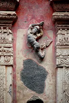 Buddhist Architecture Collection: Flying Gandharva on Fa'ade of Kailasa Temple