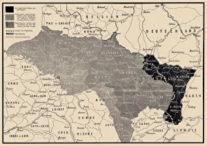 France. Map of the evacuation of the German army and the ceded parts of the country France. Map of the evacuation of the German army and the ceded parts of the country