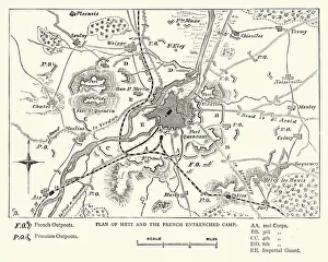 Franco Prussian War - Plan of Metz and French camp Franco Prussian War - Plan of Metz and French camp