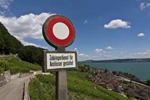 Free for residents, Twann village, Lake Bieler See, Canton Bern, Switzerland, Europe Free for residents, Twann village, Lake Bieler See, Canton Bern, Switzerland, Europe