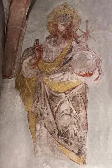 Fresco by Jesus from the 16th century, St. Egidien Church, Beerbach, Middle Franconia Fresco by Jesus from the 16th century, St. Egidien Church, Beerbach, Middle Franconia