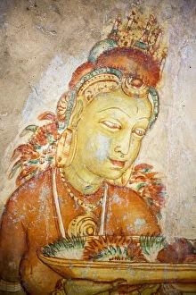 Matale District Gallery: Frescoes depicting a bared chested woman