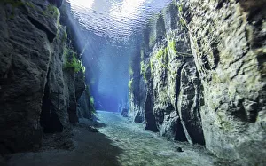 <b class=qtipBold><figcaption>Freshwater Visibility</figcaption></b><br>Image of the freshwater crack called Nesgja located in Northern Iceland just outside the town of Husavik. Otherwise known as the Silfra of the North.<br><em>© Wildestanimal 2015</em> Freshwater Visibility