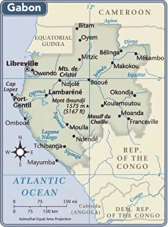 Gabon country map