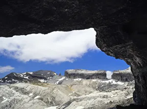 The gap Rolando from inside the cave Casteret. Ordesa y Monte Perdido National Park The gap Rolando from inside the cave Casteret. Ordesa y Monte Perdido National Park