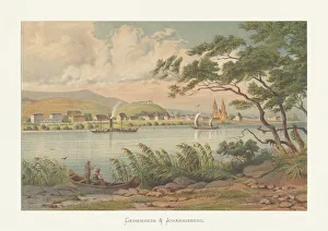 Geisenheim and Johannisberg, Rheingau-Taunus district, Hesse, Germany, chromolithograph Geisenheim and Johannisberg, Rheingau-Taunus district, Hesse, Germany, chromolithograph