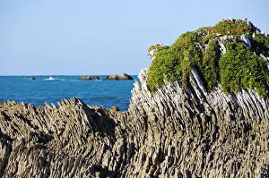 Geological rock layers on the Kaikoura Peninsula, South Island, New Zealand Geological rock layers on the Kaikoura Peninsula, South Island, New Zealand