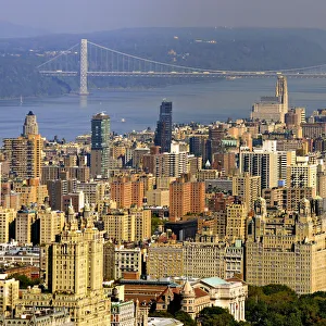 The George Washington Bridge and New York skyline The George Washington Bridge and New York skyline