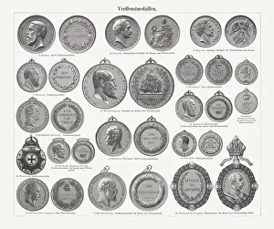 German and Austrian-Hungarian Orders of Merit, wood engravings, publisged 1897 German and Austrian-Hungarian Orders of Merit, wood engravings, publisged 1897