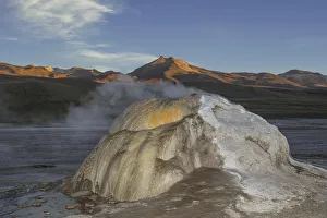 Geyser in the evening light, Tatio Geysers, San Pedro de Atacama, Antofagasta Region Geyser in the evening light, Tatio Geysers, San Pedro de Atacama, Antofagasta Region