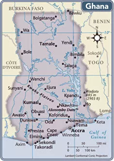 Maps Collection: Ghana country map