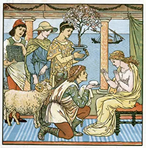 <b class=qtipBold><figcaption>Gifts for a Princess</figcaption></b><br>Vintage lithograph of suitors presenting gifts to a princess<br><em>© duncan1890</em> Gifts for a Princess