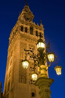 The Giralda of the cathedral of Seville at night The Giralda of the cathedral of Seville at night