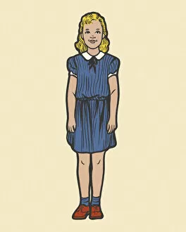 Images Dated 30th April 2013: Girl Wearing a Blue Dress