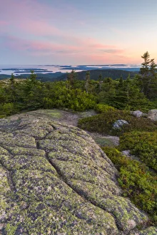 Glacial striations in granite on summit of Cadillac Mountain, Acadia National Park, Maine Glacial striations in granite on summit of Cadillac Mountain, Acadia National Park, Maine