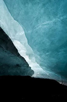 Glacier cave at Vatnajoekull, Iceland, Europe Glacier cave at Vatnajoekull, Iceland, Europe