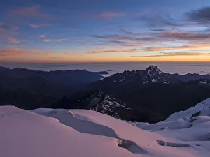 Glacier at sunset, Huayna Potosi, Cordillera Real, Bolivia Glacier at sunset, Huayna Potosi, Cordillera Real, Bolivia