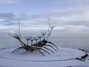 Prints of Solfar, sun voyager sculpture in Reykjavik, Iceland Iceland Prints: Solfar Sun Voyager Print, Reykjavik, Iceland