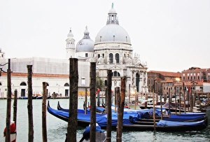 Gondolas and the church of Santa Maria della Salute Gondolas and the church of Santa Maria della Salute