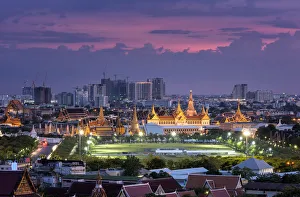 Grand Palace at Twilight night in Bangkok of Thailand Grand Palace at Twilight night in Bangkok of Thailand
