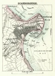 Prints of Vintage map from 1880 of Scarborough, a town on the North Sea coast of North Yorkshire, England.++Inspector: Info about source material uploaded as property release++ Map Prints: Scarborough Vintage Map Print, North Yorkshire Coast 1880