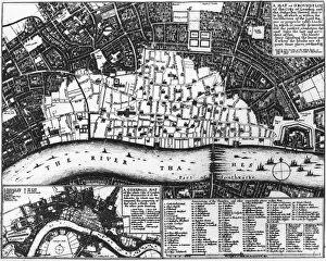 City of London Collection: Great Fire Map