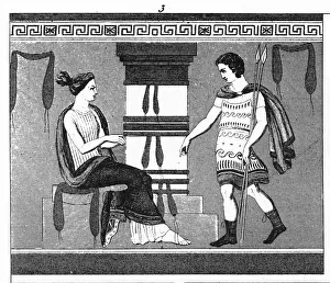 Grecian Vase Painting Engraving Grecian Vase Painting Engraving