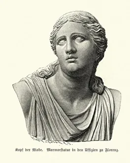 <b class=qtipBold><figcaption>Greek mythology, Niobe</figcaption></b><br>Vintage engraving of Niobe, daughter of Tantalus and of either Dione, the most frequently cited, or of Eurythemista or Euryanassa, and the sister of Pelops and Broteas.<br><em>© Copyright of Duncan P Walker</em> Greek mythology, Niobe