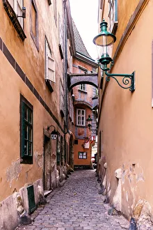 Travel Imagery Gallery: Griechengasse narrow alley in Vienna old town, Austria