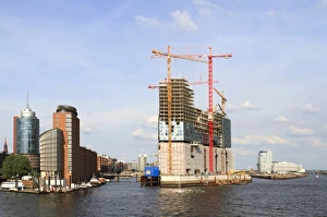 HafenCity with the construction site of the Elbe Philharmonic Hall, Hamburg, Germany HafenCity with the construction site of the Elbe Philharmonic Hall, Hamburg, Germany