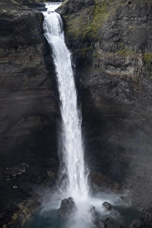 Haifoss waterfall on Fossa i Thjosardal river, Southern Region, Iceland Haifoss waterfall on Fossa i Thjosardal river, Southern Region, Iceland