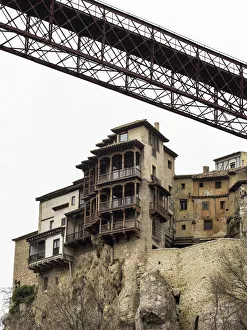 Hanging houses and bridge of iron , Cuenca, Castilla La Mancha, Spain Hanging houses and bridge of iron , Cuenca, Castilla La Mancha, Spain