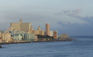 Havana city skyline and ocean, Havana, Cuba Havana city skyline and ocean, Havana, Cuba