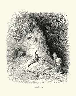 Hero consulting with wise owls, creatures of the forest, Fantasy Hero consulting with wise owls, creatures of the forest, Fantasy