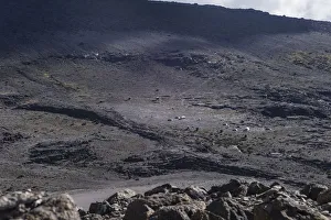 High angle view of Moir Huts camp in harsh alpine zone, Mount Kilimanjaro, Kilimanjaro Region High angle view of Moir Huts camp in harsh alpine zone, Mount Kilimanjaro, Kilimanjaro Region