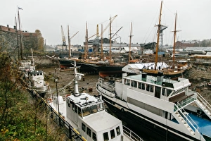 High-angle view on Viapori dockyard at Suomenlinna, Finland High-angle view on Viapori dockyard at Suomenlinna, Finland