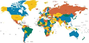 Hight detailed divided and labeled world map Hight detailed divided and labeled world map