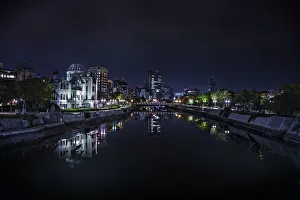 Hiroshima Atomic Bomb Peace Memorial at night Hiroshima Atomic Bomb Peace Memorial at night
