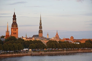 Historic centre with the banks of the Daugava River, Riga Cathedral, St. Peters Church, Academy of Sciences Historic centre with the banks of the Daugava River, Riga Cathedral, St. Peters Church, Academy of Sciences