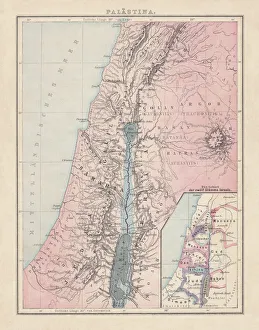 Historical map of Palestine with the twelve tribes of Israel Historical map of Palestine with the twelve tribes of Israel