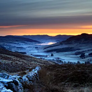 Hoar frost ice loch glenquaich winter Scotland Hoar frost ice loch glenquaich winter Scotland