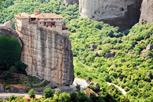 <b class=qtipBold><figcaption>Holy Monastery of Roussanou</figcaption></b><br>The Holy Monastery of Roussanou Meteora UNESCO Site six monasteries are built on natural sandstone rock pillars. Holy Monastery of Roussanou