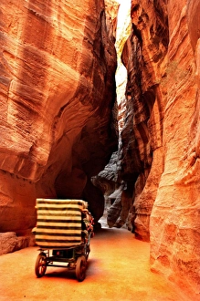 Horse carriage in al-Siq Canyon - Petra, Jordan Horse carriage in al-Siq Canyon - Petra, Jordan