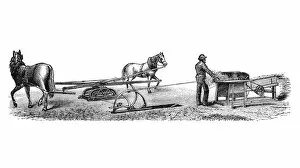 Black Color Collection: horse-powered threshing machine