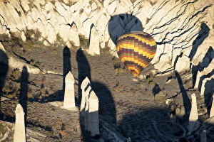 Hot air balloon over Love Valley, Cappadocia Hot air balloon over Love Valley, Cappadocia