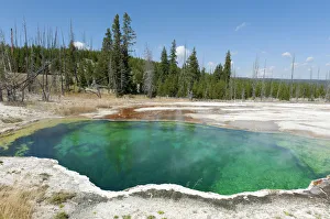 Hot spring with green water, Abyss Pool, West Thumb Geyser Basin Hot spring with green water, Abyss Pool, West Thumb Geyser Basin