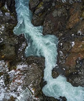 Aerial Views Gallery: Hraunfossar waterfall, Iceland